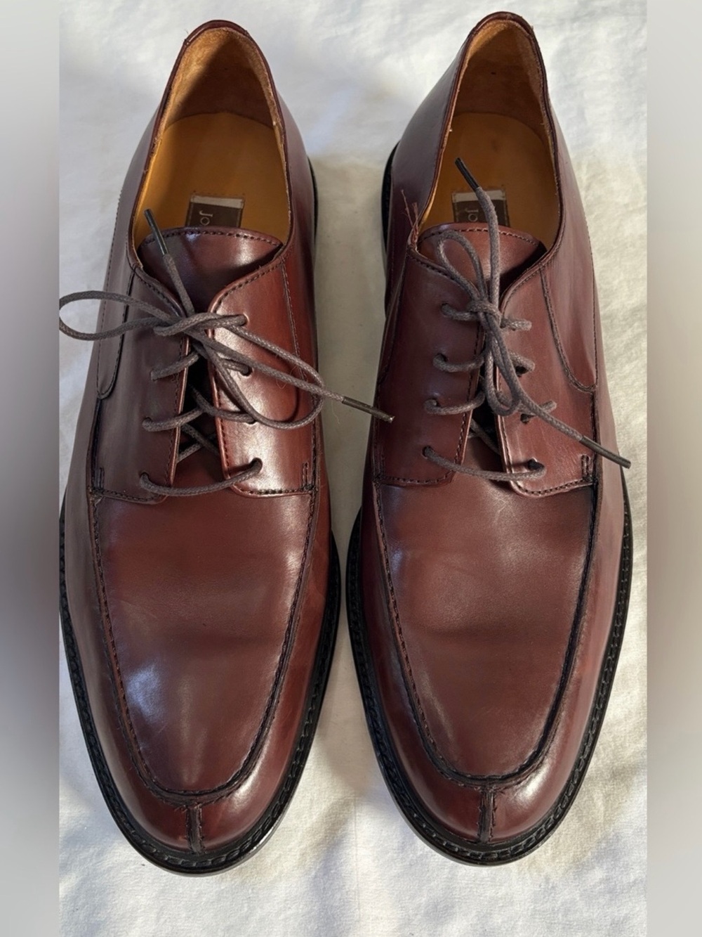 Johnston Murphy Mens Brown Leather Split Toe Derby Shoes Size 12N